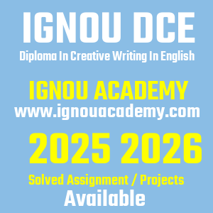 IGNOU DCE SOLVED ASSIGNMENT 2025 2026